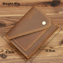 Coffee Leather Mens Front Pocket Wallet Coin Wallet Slim Wallet for Men