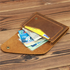 Coffee Leather Mens Front Pocket Wallet Coin Wallet Slim Wallet for Men