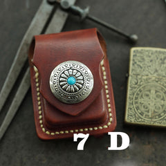 Cool Brown Leather Mens Holster Zippo Lighter Case Standard Zippo Lighter Holder with Belt Clip For Men - iwalletsmen