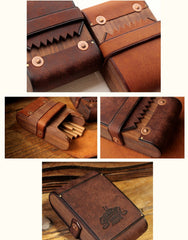 Cool Wooden Leather Mens 20pcs Cigarette Case With Belt Loop Best Cigarettes Holder Box for Men