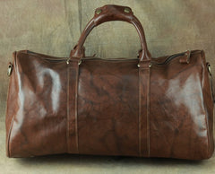 Cool Coffee Brown Leather Mens Large Travel Bag Overnight Bag Weekender Bags For Men - iwalletsmen