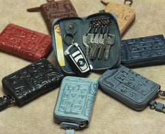 Cool Leather Aztec Designed Mens Car Key Key Wallet Small Key Holders for Men - iwalletsmen