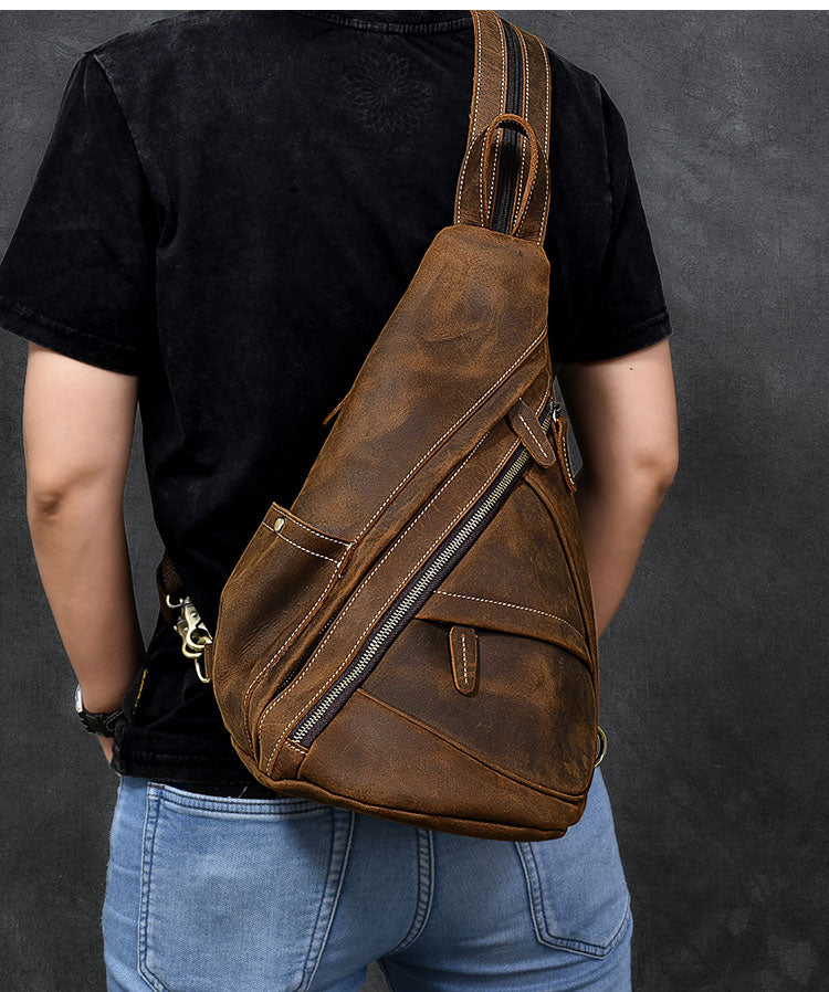 Shoulder Sling Handbag Dark Brown