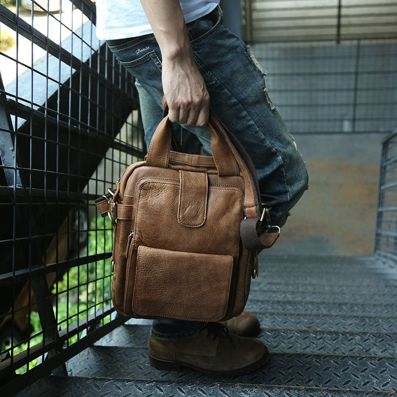 Cool Leather Mens Small Messenger Bags Shoulder Bags for Men – iwalletsmen