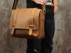 Cool Leather Mens Small Side Bag Small Shoulder Bag Messenger Bag for Men - iwalletsmen