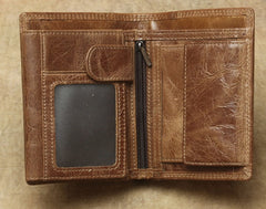 Cool Leather Mens Small Wallet billfold Bifold Wallet Front Pocket Wallet for Men - iwalletsmen