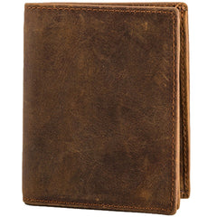 Cool Leather Vintage Mens Slim Small Wallets Zipper billfold Wallets for Men - iwalletsmen