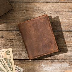 Cool Leather Vintage Mens Slim Small Wallets Zipper billfold Wallets for Men - iwalletsmen