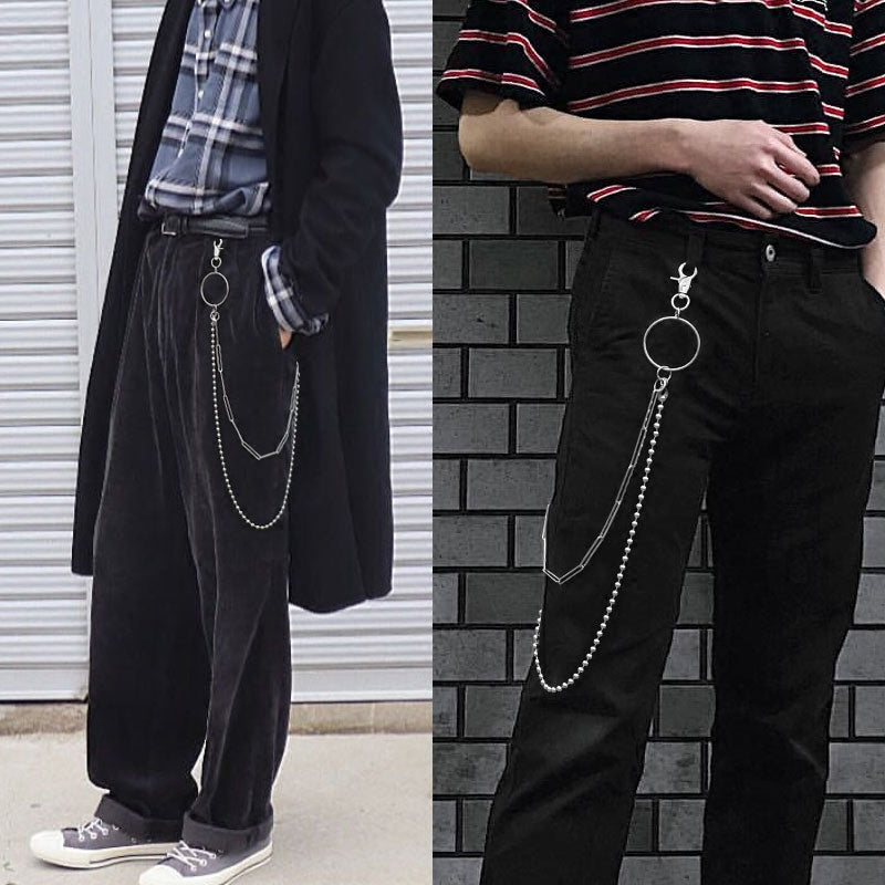 Badass Punk Mens Long Three Layer jeans chain jean chain Pants Chain W