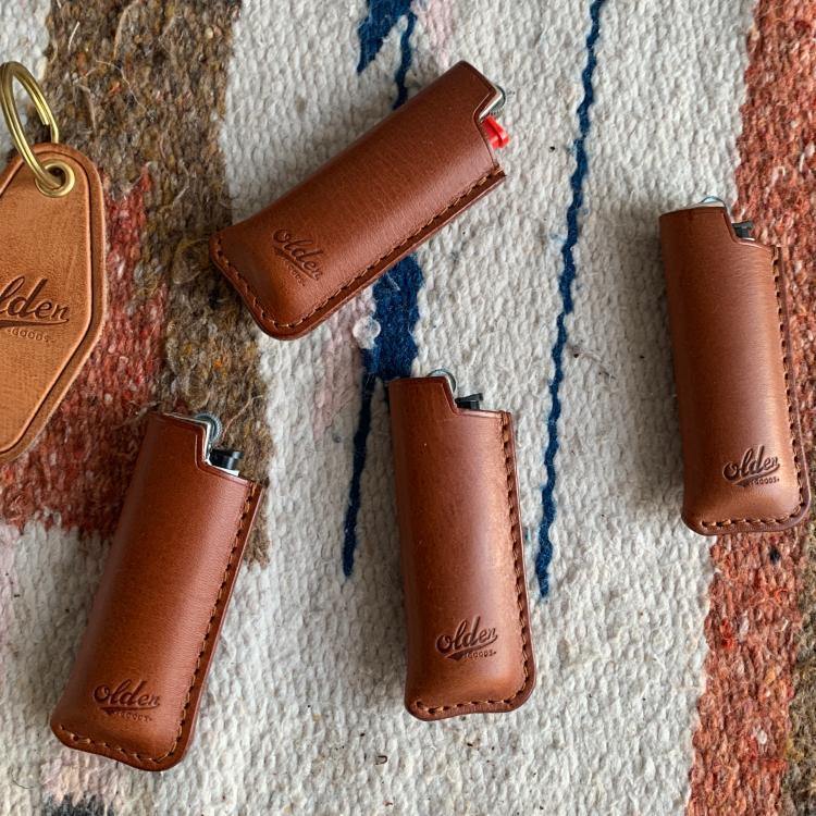 Leather Lighter Case - Handstitched Leather Sleeve for Bic