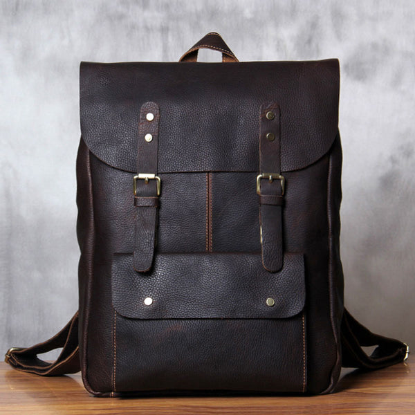 Genuine Leather Vintage Brown Mens Cool Leather Backpack Travel Bag fo ...