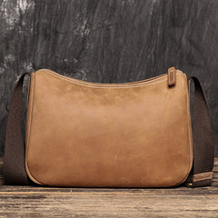 Trendy Camel Leather Men's Small Side Bag Postman Bag Messenger Bag For Men