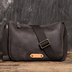 Trendy Camel Leather Men's Small Side Bag Postman Bag Messenger Bag For Men