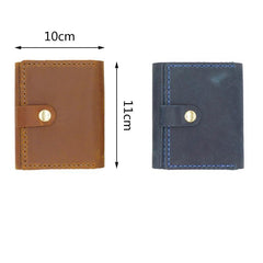 Handmade Leather Mens Trifold Billfold Wallets With License Slot Brown Small Wallet for Men - iwalletsmen