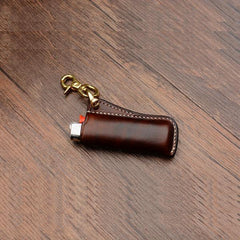 Handmade Coffee Bic j3 j5 j6 Leather Lighter Cases Leather Bic j3 j5 j6 Lighter Holder Leather Bic j3 j5 j6 Lighter Covers For Men - iwalletsmen