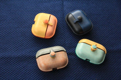 Handmade Purple Leather AirPods Pro Case Leather AirPods Case Airpod Case Cover - iwalletsmen