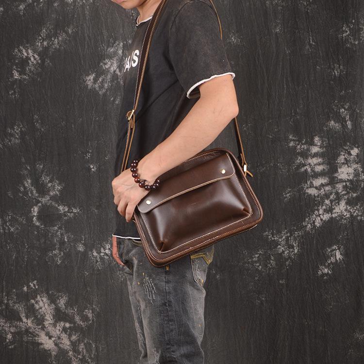 Small Leather Messenger Bag — The Handmade Store