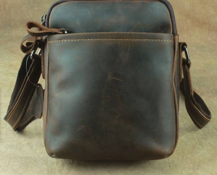 Black Cool Leather Mens Courier bag 10 inches Dark Green Side Bags Mes –  iwalletsmen