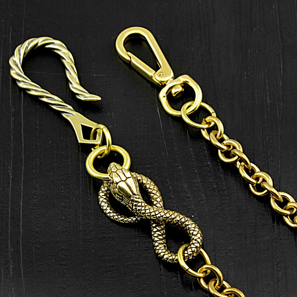WG Badass Gold Snake Long Biker Wallet Chain Pants Chain Wallet Chain for Men