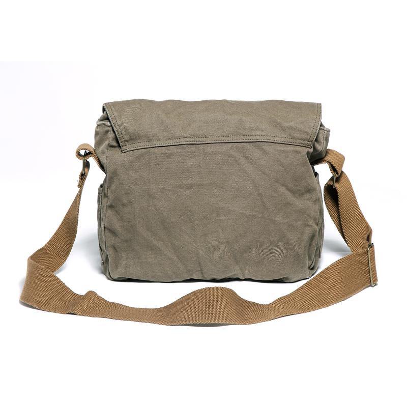 Gootium Vintage Canvas Messenger Bag Men's Shoulder Bag School Satchel,  Army Green 