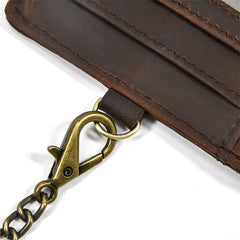 Leather Men's Slim Biker Chain Wallets Front Pocket Wallet with Chain For Men