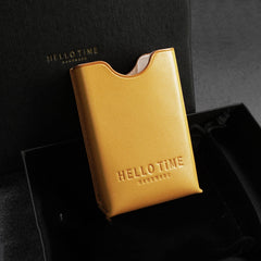 Yellow Leather Mens Soft Pack Cigarette Holder Case Hard Pack Cigarette Case for Men