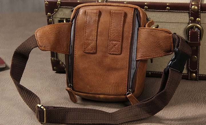 Leather Belt Pouch Mens Small Cases Waist Bag Hip Pack Belt Bag for Me