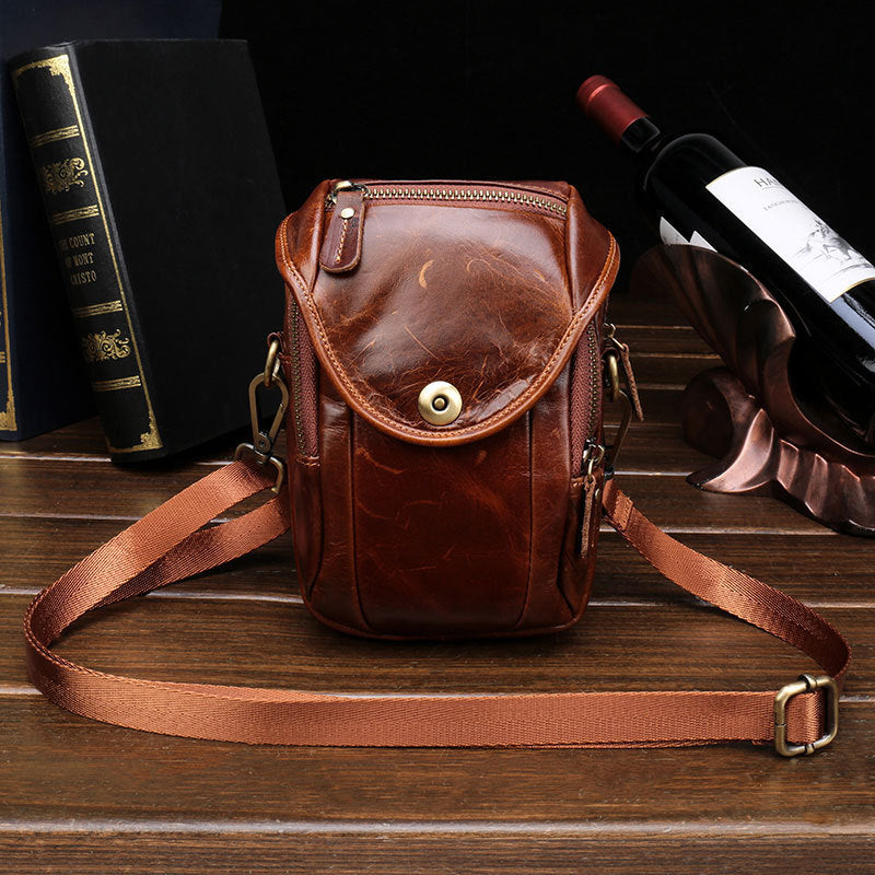 Mens Leather Belt Bag | Leather Multifunction Belt Bag