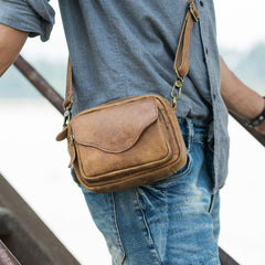 Leather Belt Pouch Phone Case Mens Waist Bag Shoulder Bag for Men - iwalletsmen