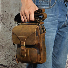 Small Leather Handbag Belt Pouch for men Waist Bag BELT BAG Shoulder Bag For Men - iwalletsmen