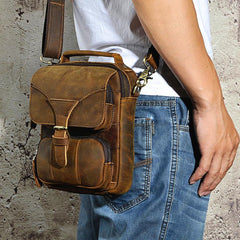 Small Leather Handbag Belt Pouch for men Waist Bag BELT BAG Shoulder Bag For Men - iwalletsmen