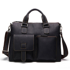 Vintage Leather Mens Briefcase Cool Work Briefcase Business Briefcase Laptop Briefcase For Men - iwalletsmen