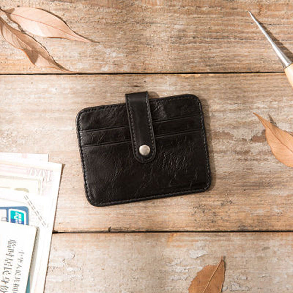 Leather Mens Card Holder Slim Front Pocket Wallet Card Wallets for Men ...
