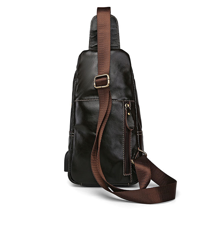 LV/v New Men Chest Bag Fashion Leather Crossbody Bag Casual Shoulder Bag  Personalized Simple Plaid