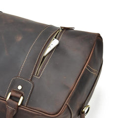 Vintage Leather Mens Weekender Bag Vintage Cool Travel Bag Duffle Bag for Men - iwalletsmen