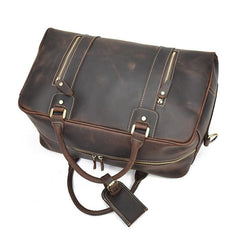 Vintage Leather Mens Weekender Bag Vintage Cool Travel Bag Duffle Bag for Men - iwalletsmen