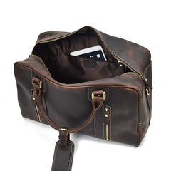 Vintage Leather Mens Weekender Bag Vintage Cool Travel Bag Duffle Bag for Men - iwalletsmen