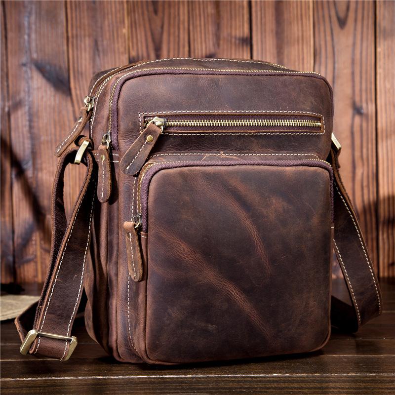 Cool Vintage Leather Mens Small Side Bag Messenger Bag Shoulder Bags f –  iwalletsmen