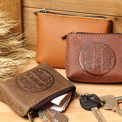 Mens Small CHange Wallet Pouch Leather With Key Card Holder Car Key Case for Men