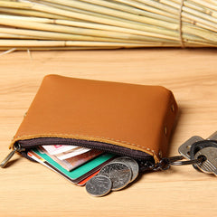 Mens Small CHange Wallet Pouch Leather With Key Card Holder Car Key Case for Men