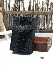 Cool Handmade Leather Mens Black Floral Cigarette Holder Case for Men - iwalletsmen