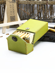 Cute Handmade Leather Womens Green Cigarette Holder Case for Women - iwalletsmen