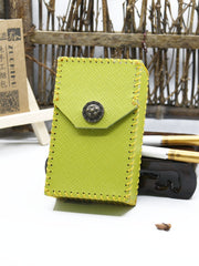 Cute Handmade Leather Womens Green Cigarette Holder Case for Women - iwalletsmen