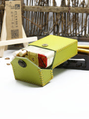 Cute Handmade Leather Womens Green Cigarette Holder Case for Women - iwalletsmen