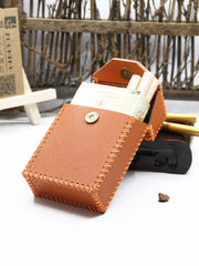 Handmade Brown Leather Cigarette Holder Mens Cool Cigarette Holder Case for Men - iwalletsmen