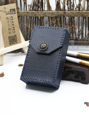 Cool Cigarette Holder Handmade Leather Mens Dark Blue Cigarette Holder Cases for Men - iwalletsmen