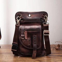 Leather Drop Leg Bag Belt Pouch Mens Waist Bag Shoulder Bag for
