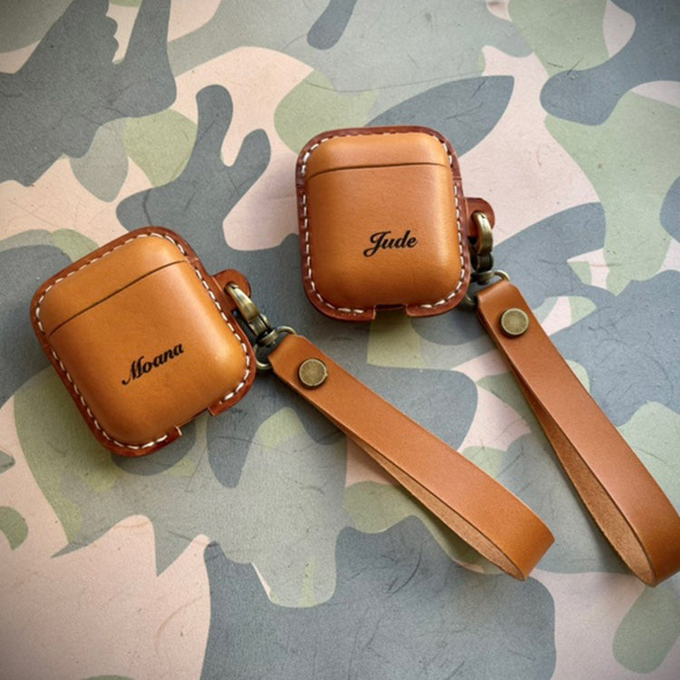 Personalized leather best sale airpod case