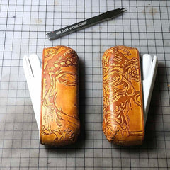 Handmade Tooled Leather Mens IQOS 3.0 Cigarette Case IQOS3.0 Holder for Men - iwalletsmen