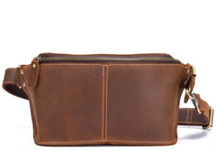 Cool Brown LEATHER MENS FANNY PACK FOR MEN BUMBAG WAIST BAGS - iwalletsmen